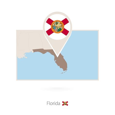 Premium Vector Rectangular Map Of Us State Florida With Pin Icon Of