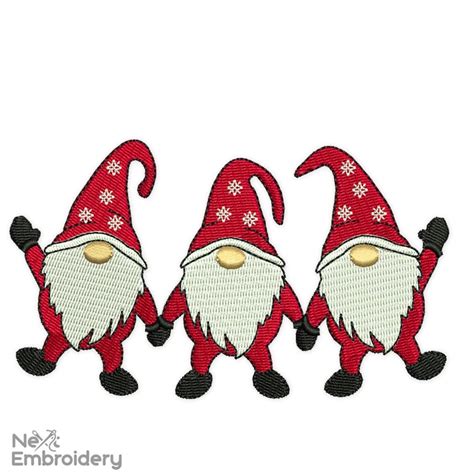 Christmas Gnomes Embroidery Design Gnomes Machine Embroid Inspire