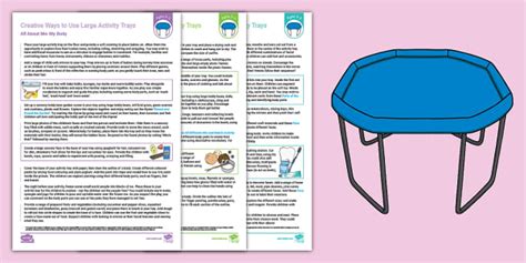 EYFS Ways To Use Large Activity Trays Planning Pack My Body