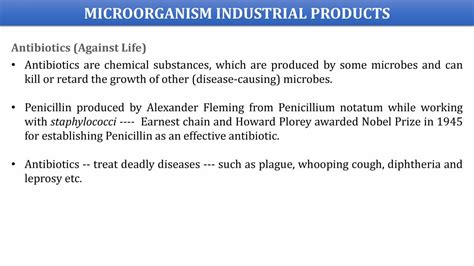 MICROBES IN HUMAN WELFARE CLASS XIIth BIOLOGY - PowerPoint Slides ... 