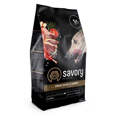 Сухой корм Savory для собак всех пород с кроликом и уткой - доставка по ...