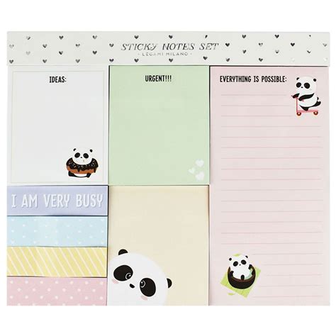 Funky Panda Sticky Notes Set Kawaii Panda Making Life Cuter