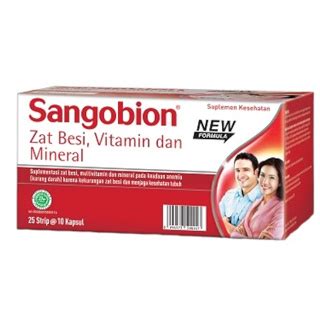 Jual Sangobion Box Isi 250 Kapsul Vitamin Dan Zat Besi Penambah Darah