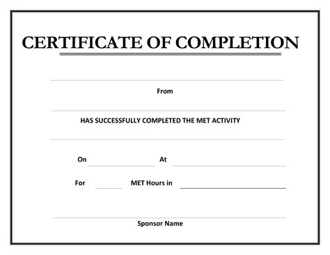 Free Printable Certificate Of Completion Templates Word Pdf