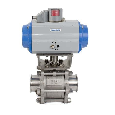 QSM Tru Flow 2 5 CF8M SS 1000 WOG Actuated Ball Valve Tri Clamp High