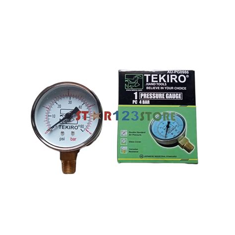 Jual Pressure Gauge Tekiro Bar Alat Ukur Tekanan Angin Kompresor