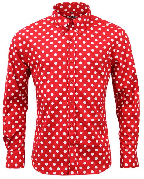 Madcap England Men S Penny Dot Lane Polka Dot Mod Shirt In Red White