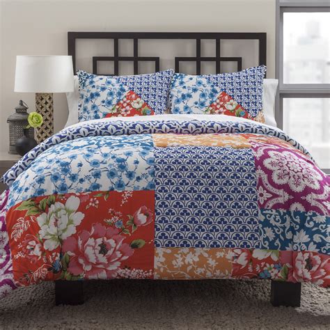 Multi Floral Patchwork 2 Piece California King Comforter Set | Wayfair