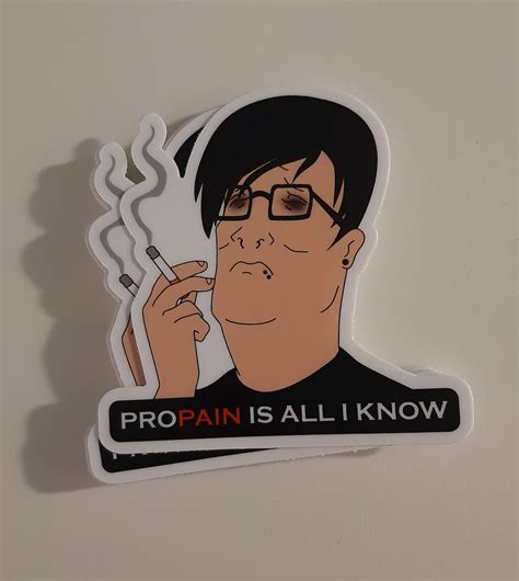 Emo Hank Hill Sticker Smoking Etsy