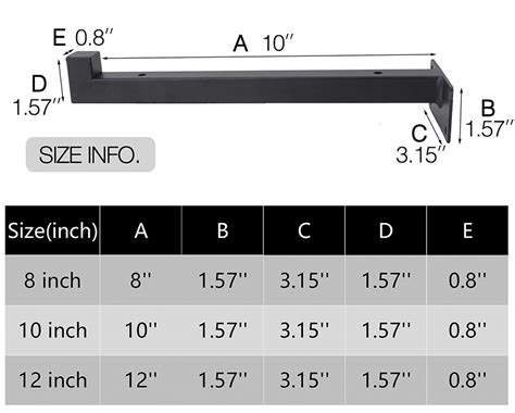 Pack Industrial Black Floating Shelf Brackets Black Inch Inewteck