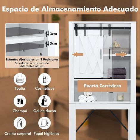 Costway Armario De Almacenamiento Sobre El Inodoro Organizador Sobre