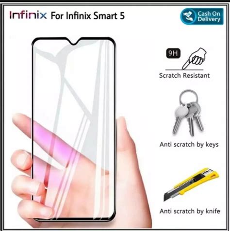 TG Full Infinix Smart 5 Tempered Glas Full Layar 5D 9D 11D Warna Hitam