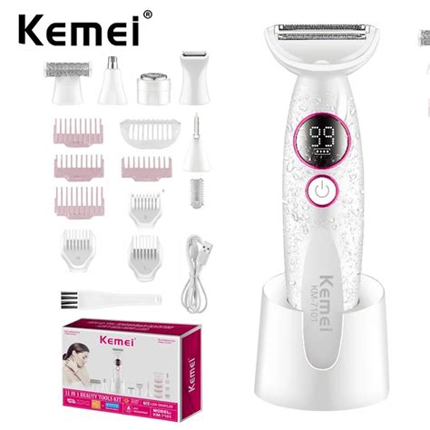 Kemei Đa Năng Điện Nữ Máy Cạo Râu Không Dây Dao Cạo Cho Chân Cánh Tay Nách Bikini Sạc Chống Thấm
