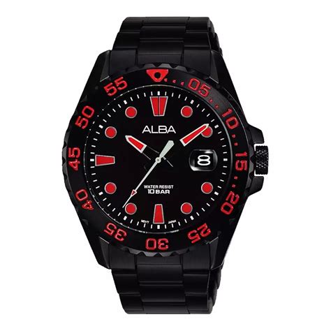 Jual Alba Jam Tangan Pria Alba Active As N X Men Black Dial Black