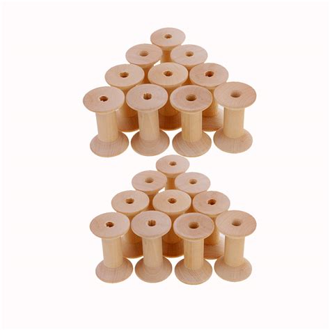 Arts Crafts Home Kitchen 10 Pieces Wooden Empty Thread Spools Reels