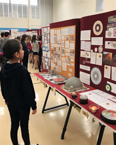 Uma Feira De Ci Ncias Da Escola Alunos Apresentando Seus Projetos