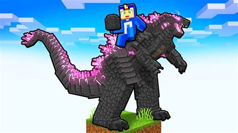 Jogando Com O Godzilla Em Apenas Um Bloco No Minecraft Youtube