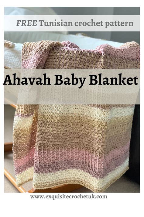 Free Tunisian Crochet Pattern For Beginners Ahavah Baby Blanket