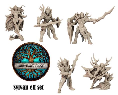 Sylvan Elf Set Dungeons and Dragons Mini Tabletop - Etsy