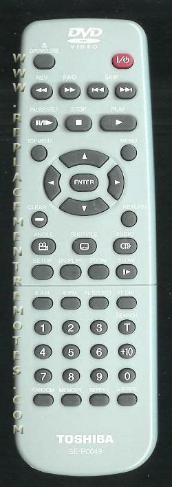 Buy Toshiba Se R0049 Ser0049 79078069 Dvd Player Dvd Remote Control