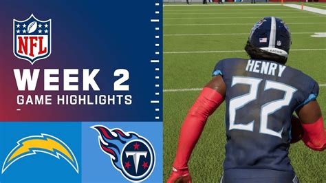 Chargers Vs Titans Week 2 Simulation Highlights Madden 24 Rosters