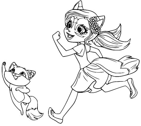 Felicity Fox And Flick Running Coloring Page Free Printable Coloring