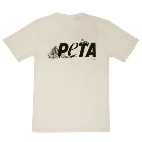 PETA Logo B&W T-Shirt (Octopus and Cat)