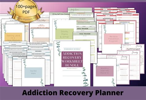 Addiction Recovery Worksheets Sobriety Worksheets Sobriety Etsy Uk