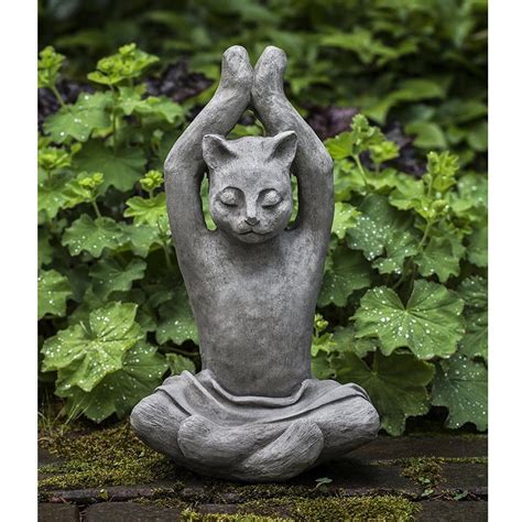 Yoga Cat Cast Stone Garden Statue Soothing Company