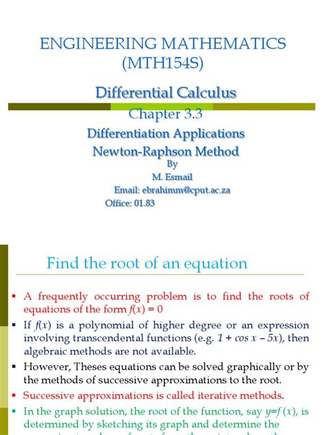 Lecture 3 - Differentiation Applications | PDF | Zero Of A Function ...