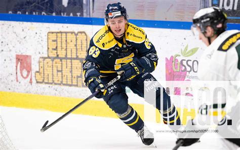 230301 Södertäljes Ludvig Jansson During The Ice Hockey Match In The