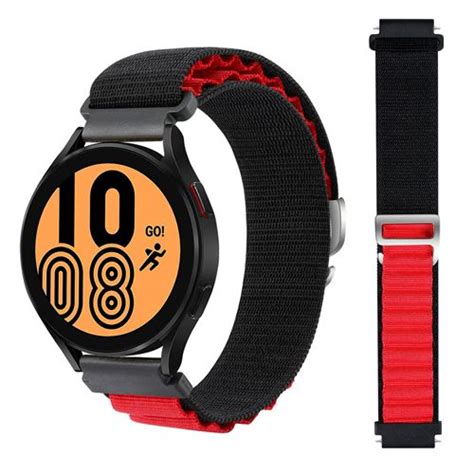 Bracelet Loop Alpine Pour Garmin Vivomove Style Noir Et Rouge