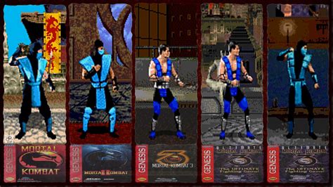 SUB ZERO Mortal Kombat Sega Genesis MEGA DRIVE 1993 1996 Graphic