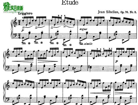 Sibelius Etude Op 76 No 2钢琴谱