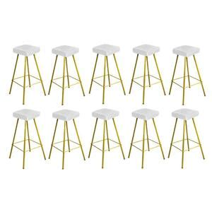 Kit Banqueta Alta Lira Eiffel Dourado Branco Leroy Merlin