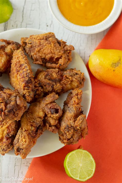 Coconut Jerk Chicken Wings With A Mango Mustard Sauce