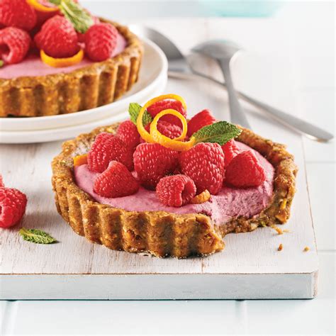 Tartelettes aux framboises en croûte de noix Les recettes de Caty