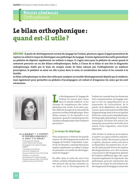 Le Bilan Orthophonique Quand Est Il Utile