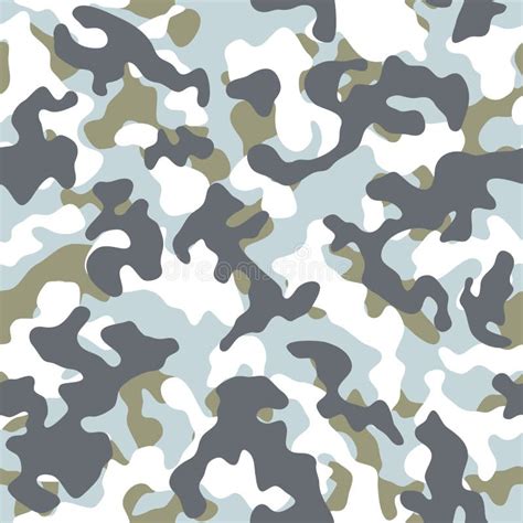 Winter Camouflage Seamless Pattern Stock Vector Illustration Of