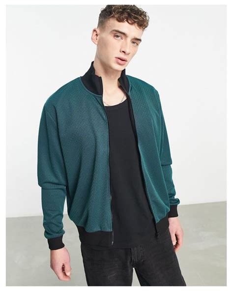 Asos Oversized Track Jacket In Blue For Men Lyst