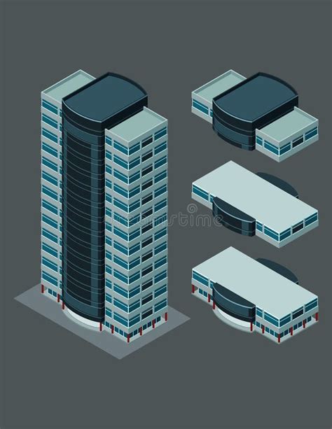 Edificio Isométrico Del Vector Ilustración Del Vector Ilustración De