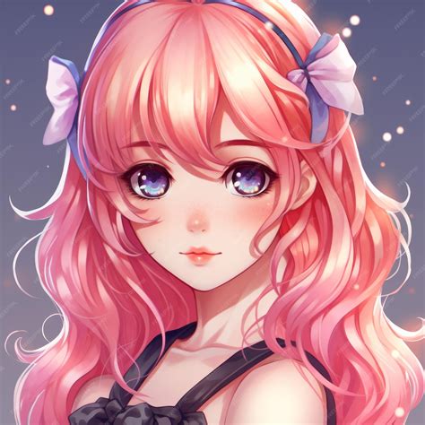 Premium Ai Image Anime Girl With Pink Hair And Blue Eyes