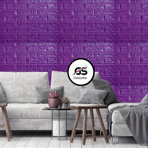 Jual Ok Wallpaper Foam Bata Warna Dinding Ungu Tua D Cm X Cm