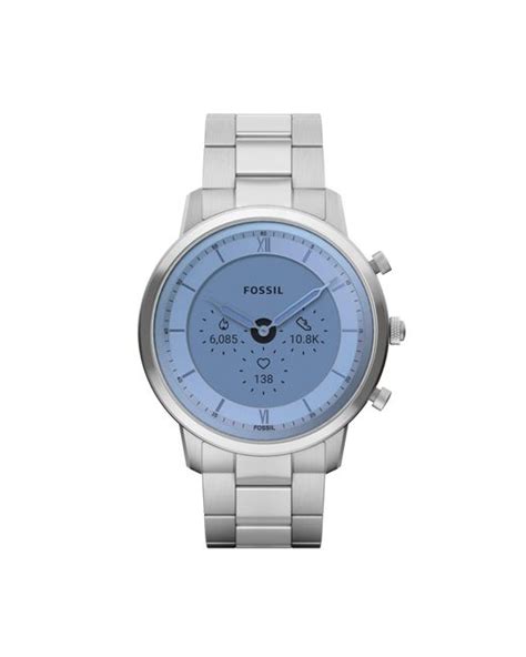 Fossil Neutra Gen 6 Hybrid 44mm Stainless Steel Smart Watch In Silver