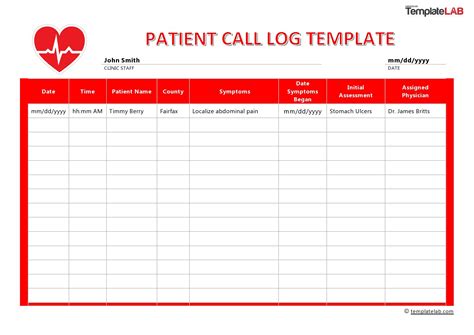 Printable Call Log Templates Word Excel Pdf Templatelab