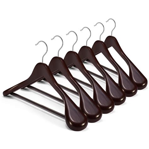 ACSTEP Wide Non Slip Wooden Hangers For Pants Skirt Suit Clothes