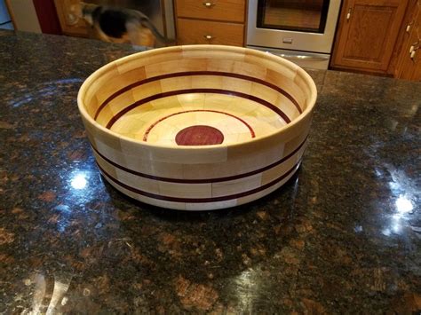 Maple And Purple Heart Segmented Bowl With Resin By Billy Coleman