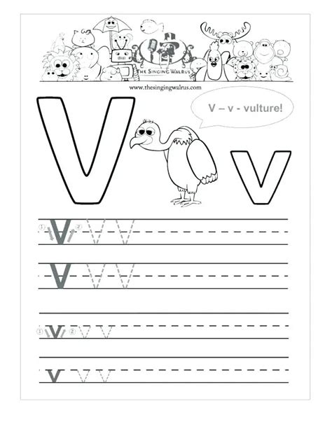 Letter V Worksheets For Kindergarten