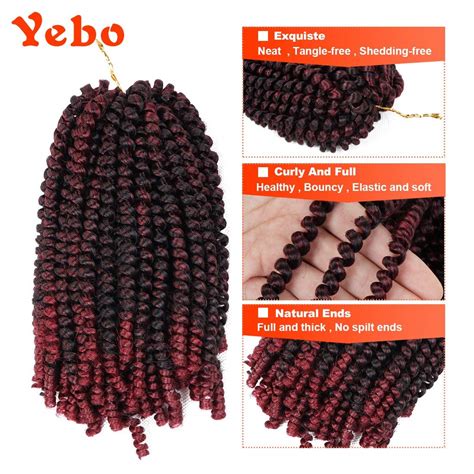 Yebo Spring Twist Hair 4 Packs 8 Inch Spring Twists Crochet Braiding