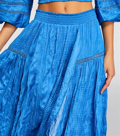 Womens Maje Blue Satin Midi Skirt Harrods Us